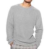 Henley Shirt Herren Langarm Slim Fit Sportshirt Waffel Sweatshirt Business Pullover Einfarbig Rundhals Pulli mit Knopfleiste für Männer Sweater Langarmshirt