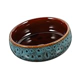 Keramik-Lotusschale, Pflanzgefäß, Ofen, Blumentopf, Teichschale, Keramikbecken, Narzissen, Gartentopf, großer Lotus-Topf, Bonsai, runde Blumenvase für Lilien (1 Stück, blau, 16,5 x 6,6 cm)