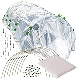 TTL Garden Folientunnel Set Flex XL 32 mit PE Folie 10 x 2,5 m - 10 x Fiberglas Bögen & PE Anzuchtfolie 10x2,5m breit, Rund Bogen Abdeckung Frühbeet Hochbeet Gemüsebeet stabil langlebig & rostfrei