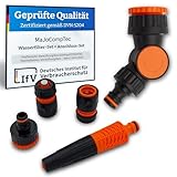MaJoCompTec® CONNECT-2194 Anschluss Set | Winkelhahnstück für Bewässerungscomputer | Wasser Anschlussgarnitur mit Schlauchkupplung Hahnanschluss Wasserspritze (Gelenkanschluss + Starter-Set)