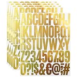 250 Stücke Buchstaben Nummer Aufkleber,5 Blätter 2 Zoll Selbstklebendes Vinyl Großes Buchstaben Punzierung Kit für Postfach,Schilder,Scrapbook, DIY und Basteln, Klebebuchstaben Wetterfest - Gold