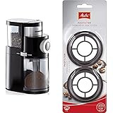 ROMMELSBACHER Kaffeemühle EKM 200, 2-12 Portionen, Füllmenge Bohnenbehälter 250 g, 110 Watt, schwarz & Melitta 180424 Permanent Kaffeefilter 2 Stück für alle Philips Senseo Kaffeepadmaschinen