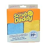 Scrub Daddy Microfaser Tuch - Allzwecktücher im Doppelpack, waschbarer Spüllappen, Zaubertücher zur Reinigung von verstaubtem Glas, Auto, Fenstern, Geschirr und mehr – Mehrfarbig