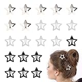 Wisebom Stern Haarspangen 24 Stück Pentagramm Haarspangen Y2K-Haar-Haarnadeln Metall Rutschfest Stern-Haarspangen Retro Punk BB Haarspangen für Frauen und Mädchen (3 Farben)