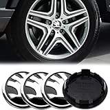 4 StückNabendeckel, 56mm Radnabenkappen, Auto Radkappen, Auto Zubehör Radnabenkappen Radnabenabdeckung Dekorative Compatible Hochwertige staub- und winddichte Reifendekoration (Schwarz)