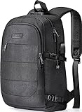 Tzowla Laptop Rucksack Herren und Damen, Reiserucksack Wasserdicht Anti-Diebstahl mit USB-Ladeanschluss und Schloss fur 15,6 Zoll Notebook,Schmaler Business Arbeits Uni Lässiger Tagesrucksack-Schwarz