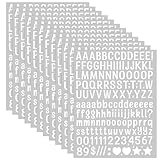 XLIUAX 15 Blätter Buchstaben Aufkleber, 3780 Stück Selbstklebendes Zahlen Kit Klebebuchstaben Wetterfest Alphabetische Zahl Aufklebers für DIY Scrapbook Kunsthandwerk Karte Grußkarte(Weiß)