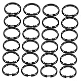 Alipis 50 Stück Gardinenringe Kunststoff Rund Geräuscharm mit Schnappverschluss für Gardinenstangen Fensterstangen Vorhanghalterung Leise Bedienung Einfache Montage