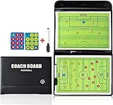 CREADY Taktiktafel Fußball, Taktikboard Fussball, Trainermappe Fußball Taktikmappe Fußball mit Marker Stift enthalten magnetische Chips und Marker