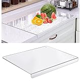 Acrylic Cutting Board, 5mm Acryl Schneidebrett Mit Anschlagkante, 45cm x 40cm Clear Acryl Cutting Board für die Küchentheke, Rutschfestes Transparentes Acryl Schneidebrett Mit Lippe