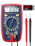 AstroAI Digital Multimeter mit Ohm Volt Ampere Spannung Tester Messung von AC/DC Spannung, DC Strom, Widerstand, Diode, Kontinuität Messinstrument mit Hintergrundbeleuchtung, Tiefrot