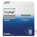 Bausch + Lomb EasySept Peroxidlösung Kontaktlinsenreiniger für weiche Kontaktlinsen, konservierungstofffrei, mit Behälter, 3 x 360 ml