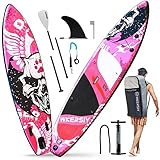 doorslay Aufblasbares Stand Up Paddleboard SUP Board 6 Zoll Dickes SUP Surfboard Surf Set mit Paddleboard Surf Fin Coiled Leash Inflator Pumpe und Tragetasche