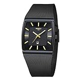 NIBOSI Herren Armbanduhr Herrenuhren luxuriös militärisch wasserdicht Quarz analog quadratisch Armbanduhr für Männer mit Edelstahl Mesh Armband Datumskalender