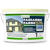 derendo Silikonharz Fassadenfarbe Gelb ULTRA Wetterschutz Buttergelb 1l aussen Fassade Silikonharzfarbe mit Abperleffekt Lotus Blatt Fassadenschutz Schmutzabweisende Silikonharzbeschichtung