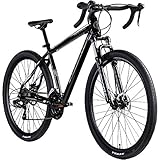 Galano Crossrad 29 Zoll Fitnessrad Fahrrad Crossbike Road Cross Rennrad Rad (schwarz/grau, 48 cm)