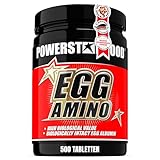 Powerstar EGG AMINO reines Ei-Albumin | Aminosäuren für Training & Muskelaufbau | 500 Tabletten | 1.000mg pro Tablette | Laktosefrei, glutenfrei | Hohe Biologische Wertigkeit | Deutsche Herstellung