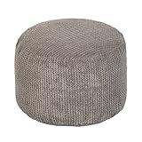 Loft 25 Sitzsack Fußhocker Rund Bläschen-Optik | Innenbereich Wohnbereich sitzpuff Bein Erholung | Ergonomisch gestalteter Pouffe | bequem Puff hocker und langlebig Pouf sitzkissen (Nerz)