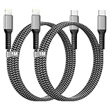 USB C Lightning Kabel 1M 2Pack[MFi zertifiziert], iPhone Ladekabel USB C Nylon Lightning Kabel USB C Schnellladekabel iPhone Kabel USB C auf Lightning Ladekabel für iPhone 14 Pro Max 14 13 12 11 XS 8