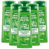 CUCUMBER FRESH reinigendes Shampoo mit Gurkenextrakt und Salicylsäure für fettiges Haar ohne Silikon 250 ml (6 Flaschen)