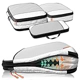 Kleidertaschen Set mit Kompression für Rucksack [3-teilig] - mehr Platz im Koffer oder Backpack durch – Packtaschen (grau)