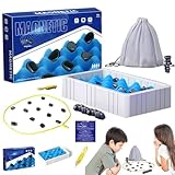 Magnet-Schach-Spiel,Tisch-Magnetspiel Schach-Brettspiel,Magnetisches Schachspiel,Magnetische Schach,Kluster Magnetspiel Steine,Tragbares Schachbrett-Party Für Familientreffen