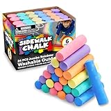 JOYIN 24 Stück Waschbare Straßenkreide-Set Ungiftige Jumbo-Kreide für Schulen, Kunstspiel im Freien, Malen auf Tafel, Tafel und Spielplatz