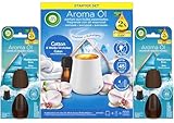 Air Wick Aroma-Öl Diffuser Starter-Set inklusive 1 Gerät, 1x20ml Cotton & Weiße Orchidee & 2x20ml Mediterrane Brise Nachfüller