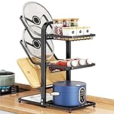 Generisch Töpfe und Pfannen Veranstalter, Pan -Organisatoren im Kabinett - Kommode Arbeitsplatte Speicherhalter,Verstellbares Rack Space Saving Design für Home Kitchen