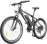 ANCHEER 26' E-Bike/Elektrofahrrad/E-Mountainbike mit Abnehmbarer 36V-10.4Ah Akku 250W Hinterradmotor ür eine Reichweite von 35-80km, 21-Gang-Getriebe Elektrofahrrad Pedelec für Erwachsene
