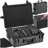 tectake® Kamerakoffer, Universalkoffer, Outdoor Box wasserdicht als Transportkoffer, Hardcase zur Lagerung von Kamera, Beamer klein, Foto Aufbewahrungsbox, LxBxH: 56 x 42 x 21 cm