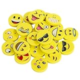 Emoji Kinder Radiergummi 144 Stücke Smiley Radierer Gastgeschenk Geschenke für Geburtstag Party Festival neues Jahr Weihnachten, gelb