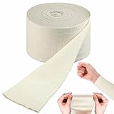 Schlauchverband Kompressionsbandage Elastische Schlauchbandage Beige Schlauchförmige Tube dehnbarer Schlauch Fixierbinde Dehnbarer Fixierbind für Kniestütze (5cm×10m/1.97in×10.94yds)