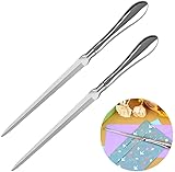 2 Pack Brieföffner Umschlagöffner Messer Briefmesser silber aus Edelstahl mühelos Post und Pakete Öffnen Metallschneidemesser 9 Zoll, silbrig