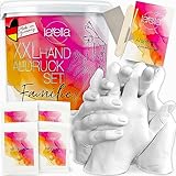 Larella - XXL Handabdruck Set Familie - Muttertagsgeschenke für Mama - Familen Geschenke - Geschenk für die ganze Familie - 3D Handabdruck Set- Personalisierte Geschenke für Familien