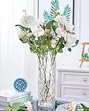 YBCPACK Vase aus Glas-Kristall, 25cm hoch, Modernes Zylinder-Design, Blumenvase perfekt für Tulpen, Rosen und andere Blumen, idealer Dekor für Zuhause und Büros