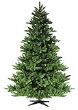 RS Trade® HXT 19001 210 cm künstlicher PVC Weihnachtsbaum (Ø ca. 146 cm) mit 1910 Spitzen und Schnellaufbau Klapp-Schirmsystem, schwer entflammbar, unechter Tannenbaum inkl. Metall Christbaum Ständer