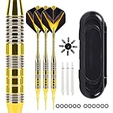 Mhekrep Dartpfeile mit Kunststoffspitze 21 Gramm, 3 Stück Profi Soft Dartpfeile Set, Dart Zubehör Dartpfeile für Elektronische Dartscheibe mit Aufbewahrungsbox (Gelb)