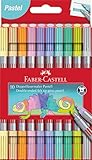Faber-Castell 151112 - Filzstifte Set Pastell, 10 Doppelfasermaler für Kinder und Erwachsene