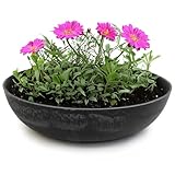 matches21 HOME & HOBBY Pflanzschale für draussen in schwarz marmoriert 30 x 9 cm als wetterfeste Blumen-Schale