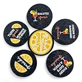 LAINIKE 6 Stück Aperol-Fans Filzuntersetzer Rund Glasuntersetzer mit Aperol-Sprüchen Untersetzer Filz Untersetzer Untersetzer Rutschfester Hitzebeständiger für Tassen Tisch Bar Getränke