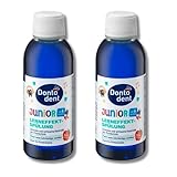 Dontodent Kids Mundspülung Junior Lerneffekt, Alkoholfrei, Apfel-Geschmack, Zuckerfreie Mundspülung für Kinder ab 6 Jahren, 2 x 200 ml