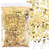 BETESSIN 50g Glitzer zum Basteln Gold Glitzerpulver Pailletten Glitter Pulver Glitzer Basteln Glitzerpuder für Nägel Gesicht Makeup Kartenbasteln Handwerk Nagelkunst