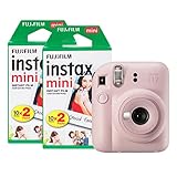 Fujifilm instax Mini 12 Sofortbildkamera mit 40 Aufnahmen, Blütenrosa
