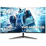Great voell 61.0 cm Curved Gaming Monitor, 180Hz/144Hz FHD 1080P, 120% sRGB, 1ms, AMD FreeSync, Low Motion Blur, VESA Wandhalterung, HDMI 1.4 & DP 1.2 - Schwarz