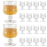 VIDETOL 18 Stück Likörgläser Bleifreies Glas, 45ml Schnapsgläser, Klares Cordial Gläser, Vintage Gläser für Tequila, Brandy, Sherry