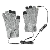 USB Beheizte Handschuhe Winter - Elektrische Strickhandschuhe, USB Steckbare Warme Handschuhe | Winddichte Thermo Beheizte Handschuhe mit 3-stufiger Temperaturkontrolle für das Fahren bei Wetter f