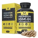 PREMIUM Ashwagandha KSM-66® Wurzelextrakt, 180 Vegan Kapseln mit 1200 mg/Tag, und Magnesium bisglycinat, Zink, Vitamin B6, GMO Frei, erhöhte Energie, Körperliche und emotionale Ausgewogenheit