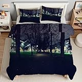 Bettdecke 135x200 Lichter Steppdecke 135x200 Wald 4 Jahreszeiten Bettdecken mit 2 Kissenbezug, Waschbar Microfaser Bettzeug, Warme Weiche Bettdecke ohne BezugT5414