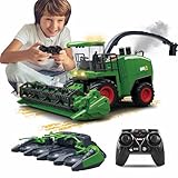 PENGBU RC Ferngesteuerter Mähdrescher Ferngesteuert, 2 in 1 Mähdrescher Spielzeug mit Fernbedienung, Sprühen, Licht und Ton, Ferngesteuerter Traktor Ferngesteuert Geschenk für Kinder Age 3 4 5 6